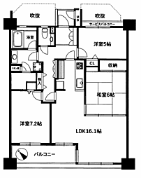 コージースクエア岸城町 3LDKの間取図画像