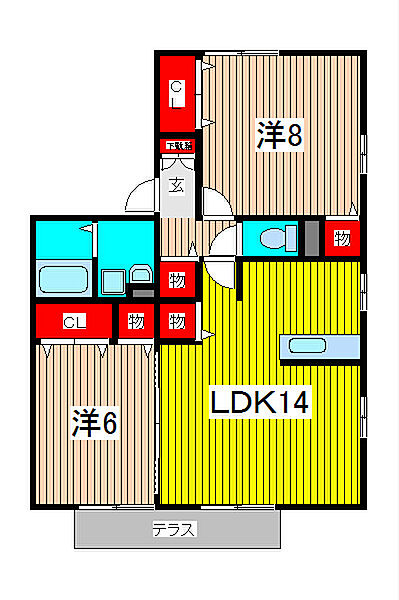 キー・ウエスト 201｜埼玉県さいたま市緑区大字大間木(賃貸アパート2LDK・2階・63.89㎡)の写真 その2