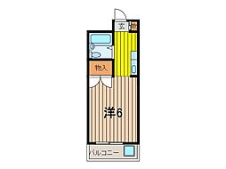 カーサ武蔵 1Kの間取図画像
