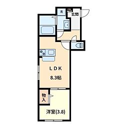 Lavare新中里 1階1LDKの間取り