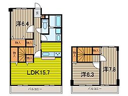 グラース 6階3LDKの間取り