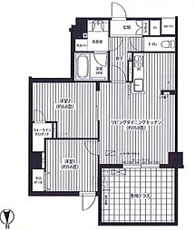 フィルージュ浦和常盤 1階2LDKの間取り