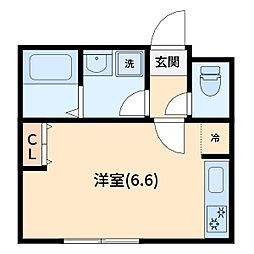 IXO Daita Valley 1階ワンルームの間取り
