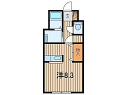 レグルス 2階ワンルームの間取り