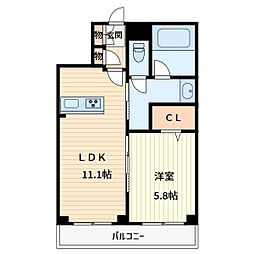 ル　シエル 1階1LDKの間取り