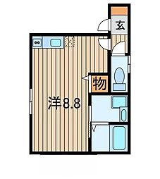 アコール 1階1Kの間取り