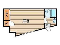 佐藤ビル 1階1Kの間取り