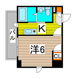 アクシーズグランデ浦和東仲町S 1階1Kの間取り