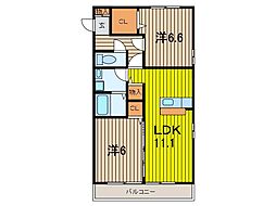 メゾンアリア 2LDKの間取図画像