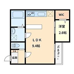KLEIS西浦和 1LDKの間取図画像