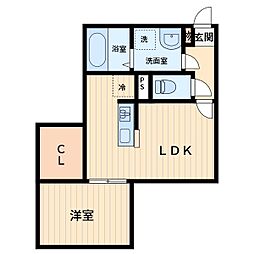 Le bouleau blanc 1LDKの間取図画像