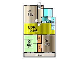 第二武笠ビル 3DKの間取図画像