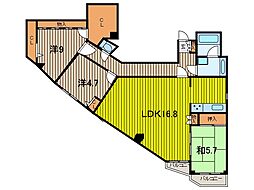 リュミエ武蔵浦和 3LDKの間取図画像