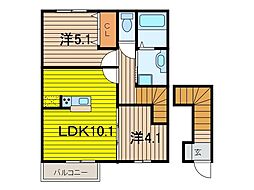 ポポの木 2LDKの間取図画像