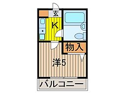 スペースワコー 1Kの間取図画像