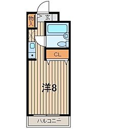 ミレニアム北浦和A棟 1Kの間取図画像