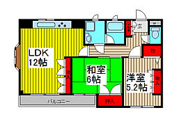 ライオンズマンション浦和常盤公園 2LDKの間取図画像