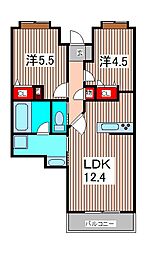 スターフィールド浦和常盤 2LDKの間取図画像