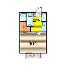 コスミオン 1Kの間取図画像