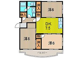 メゾンドリッチモンド 3DKの間取図画像