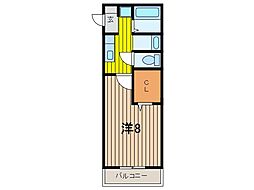 ウィスタ岸町 1Kの間取図画像
