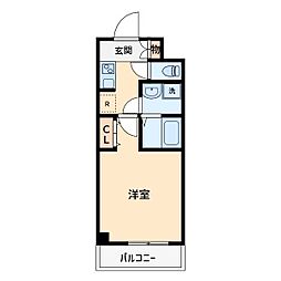 ロイヤルブルーム 1Kの間取図画像