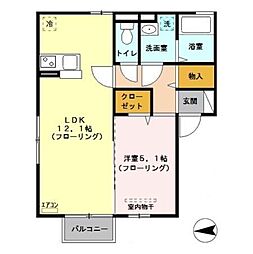 メリッサ 1LDKの間取図画像