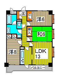 ライオンズマンション武蔵浦和第2 3LDKの間取図画像