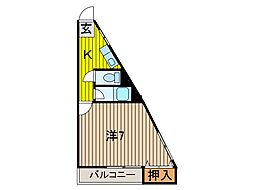 ハレナネア 1Kの間取図画像