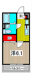 リブリ-Star 1Kの間取図画像