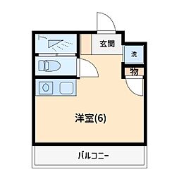 ヴェルティー ワンルームの間取図画像