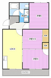 柳田マンション 3LDKの間取図画像