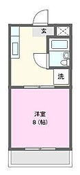 グランドゥール2 1DKの間取図画像