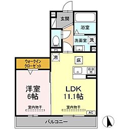 シリウス 1LDKの間取図画像