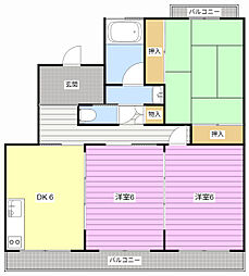パレス富塚 3DKの間取図画像