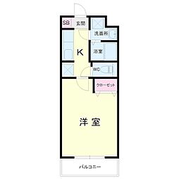 アネックス高丘5 1Kの間取図画像