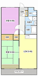ビューしじみの森 2LDKの間取図画像