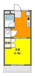 マンション金丸 1DKの間取図画像