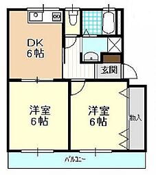 ラ・プラージュ 2DKの間取図画像