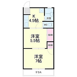 サンヒルス 2Kの間取図画像