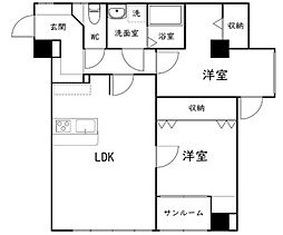 グランメゾン芙蓉 2LDKの間取図画像