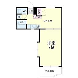 アップル第3マンション 1DKの間取図画像