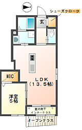 グランパレス浜松半田 1LDKの間取図画像