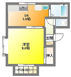 ハーバーシティハウス 1Kの間取図画像