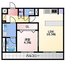 フォルトゥーナ 1LDKの間取図画像