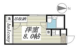 コーポ神田 ワンルームの間取図画像