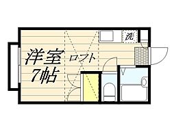 シャルマン 1Kの間取図画像