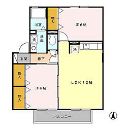 リジェール 2LDKの間取図画像