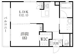 リライフ神立 1LDKの間取図画像