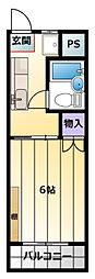 テニスビレッジ 1Kの間取図画像